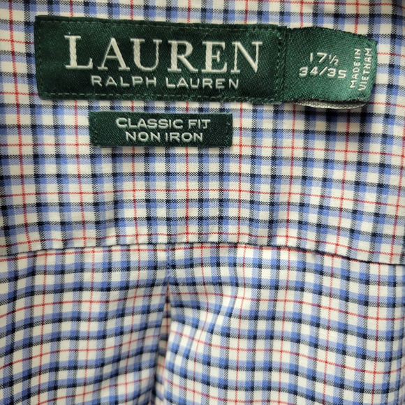 Lauren Ralph Lauren Classic Fit Non-Iron Long-Sleeves Button-Up Shirt 17.5 34/35 - Picture 6 of 6